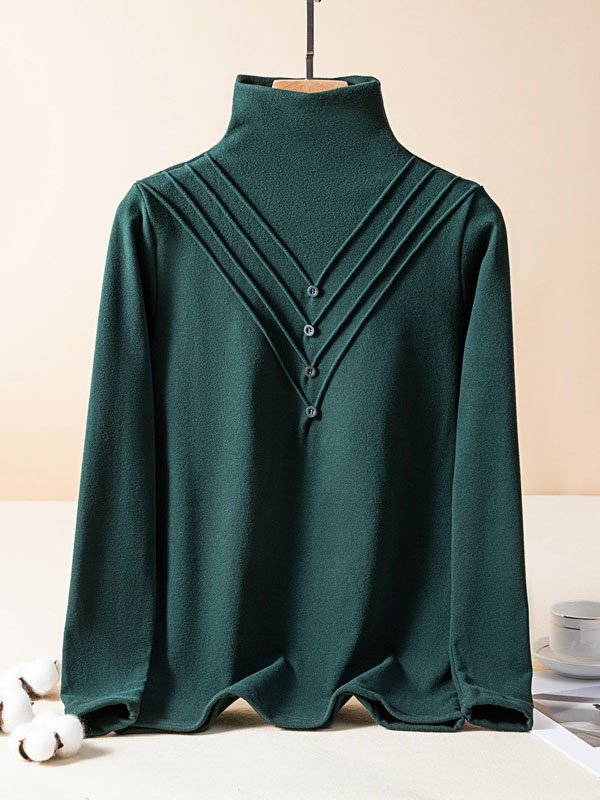 Knitted Casual Turtleneck Loose T-Shirt