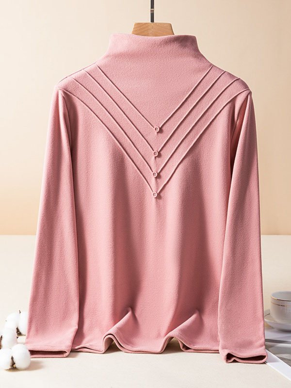 Knitted Casual Turtleneck Loose T-Shirt
