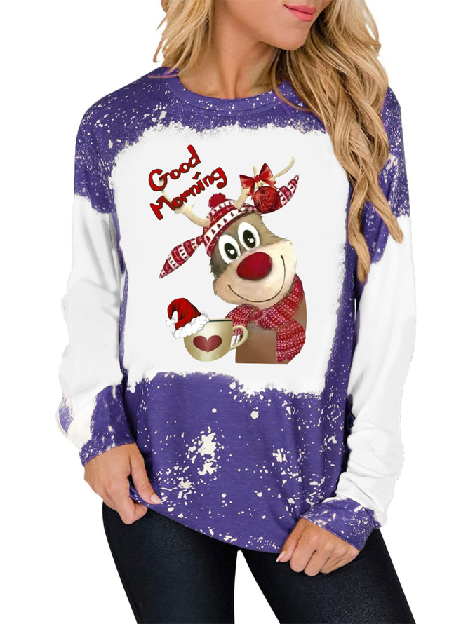 Christmas Crew Neck Casual Sweatshirt