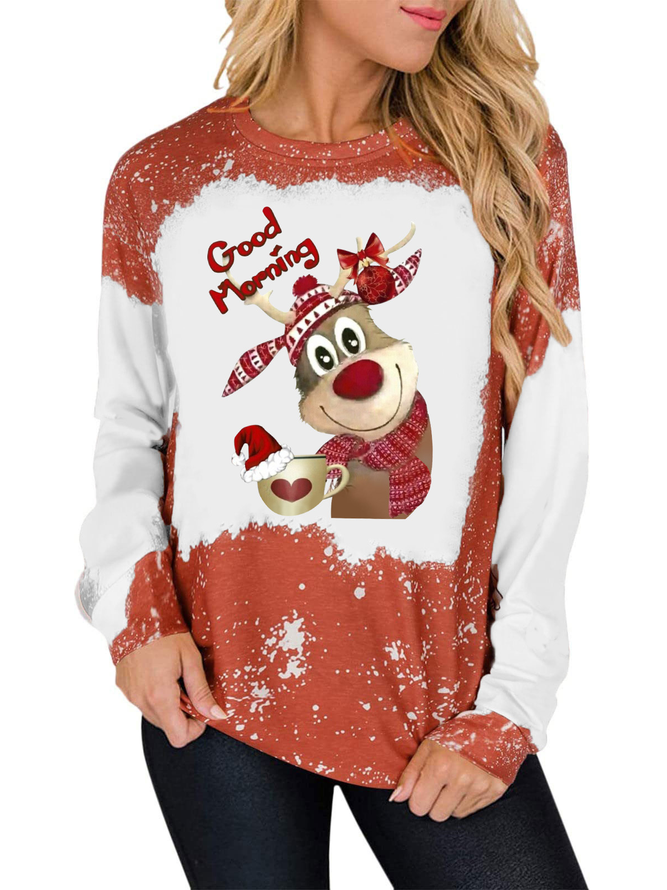 Christmas Crew Neck Casual Sweatshirt