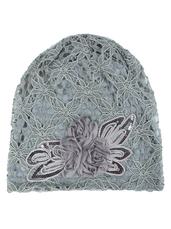 Floral Mesh Lace Elegant Warm Hat