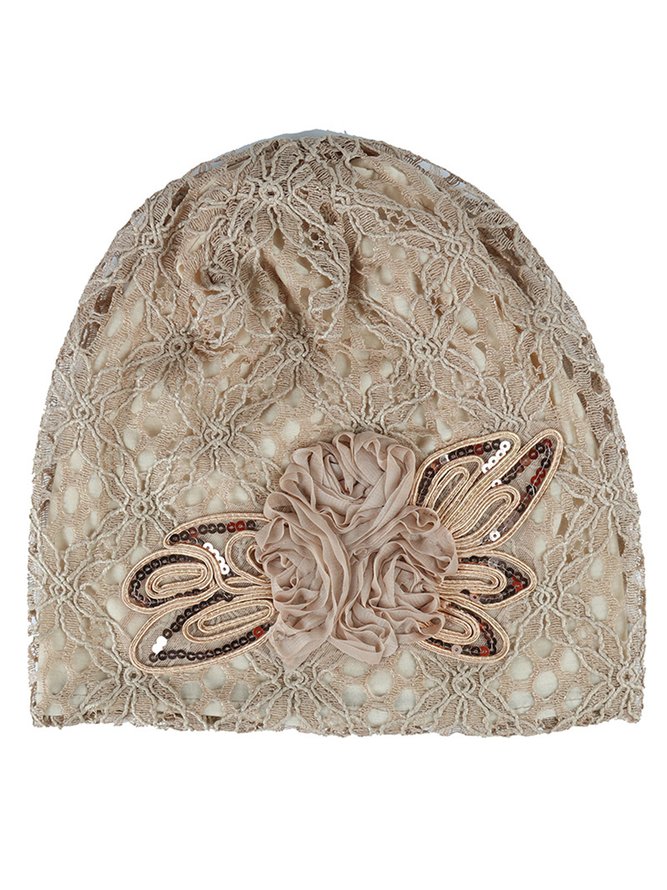 Floral Mesh Lace Elegant Warm Hat
