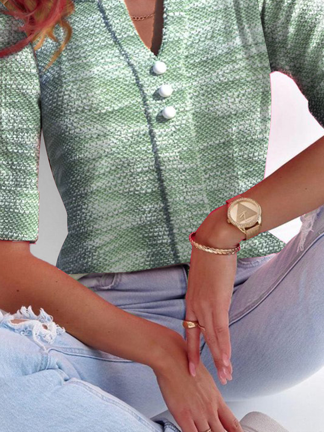Buckle Casual Plain Shirt