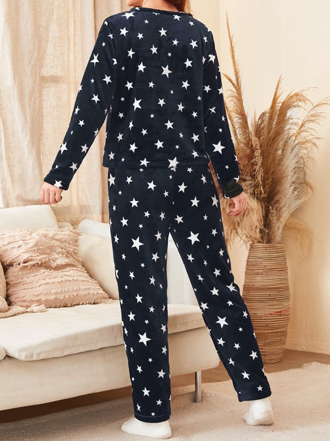 Coral Velvet Loose Pajama Set