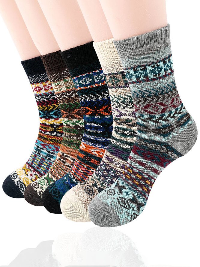 Bohemian Ethnic Wool/Knitting Daily Casual Ankle Socks