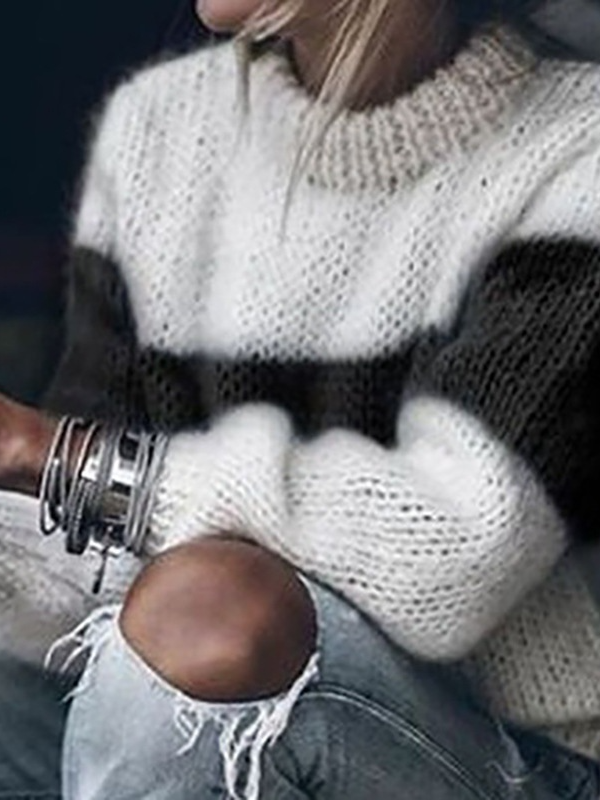 Wool/Knitting Crew Neck Casual Sweater
