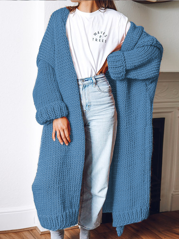 Wool/Knitting Casual Plain V Neck Sweater