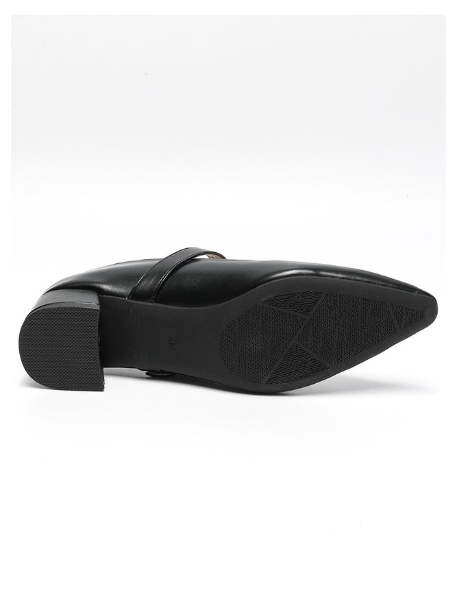Color Block Adjustable Buckle Urban T-Strap Shoes