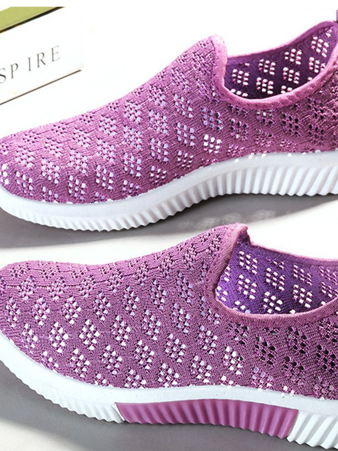 Plain Mesh Fabric All Season Casual Flyknit Sneakers