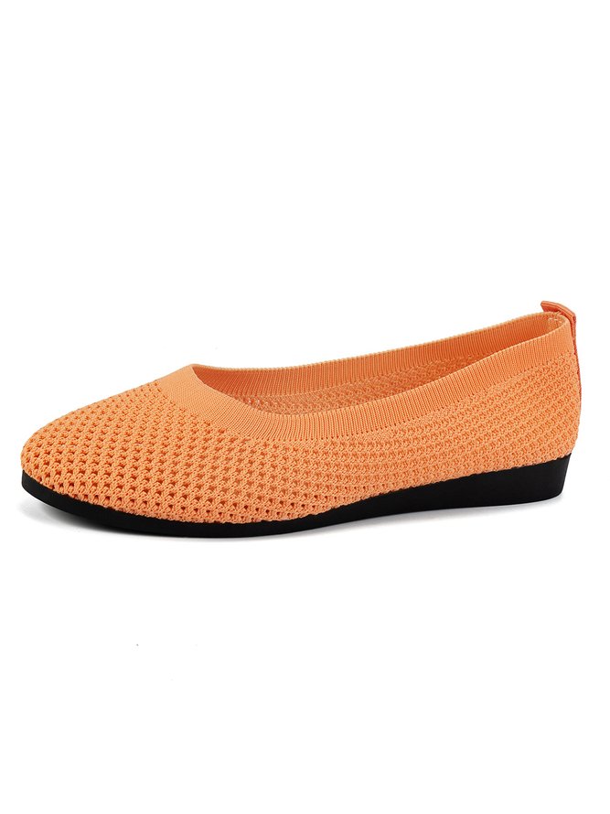 Breathable Mesh Fabric Plain Hollow Out Slip On Casual Shallow Shoes