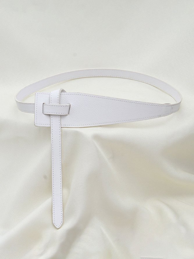 Urban Solid Faux Leather Fold-In Waist Belt