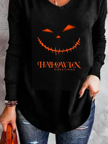 Halloween Casual T-Shirt Plus Size