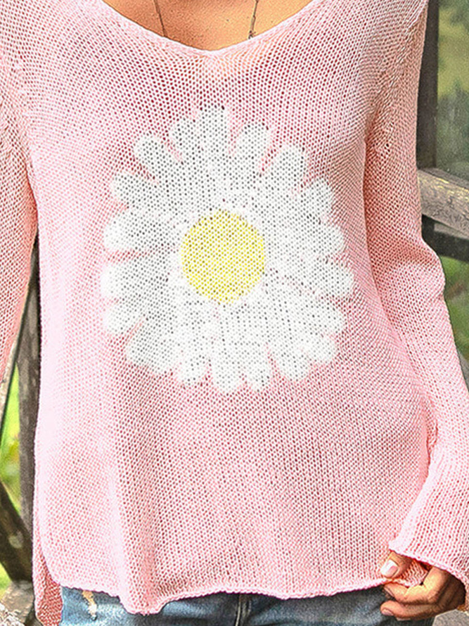 Casual Floral Sweater