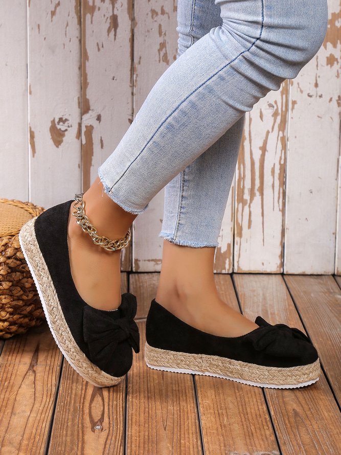 Bow Vacation Platform Espadrille Shoes