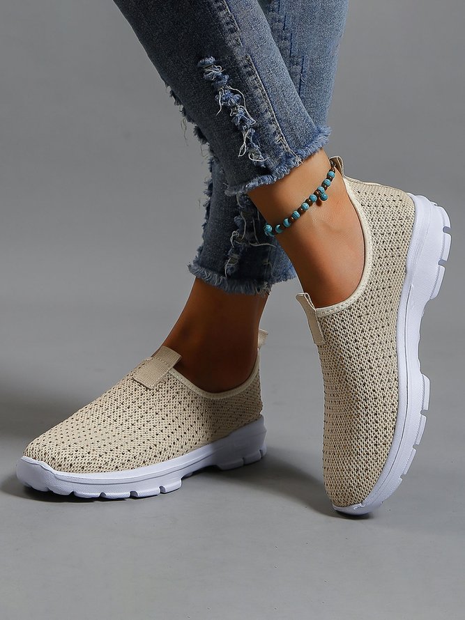 Rhinestone Breathable Mesh Fabric Slip On Sneakers