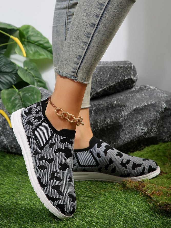 Leopard Graphics Portable Slip-on Flyknit Sneakers