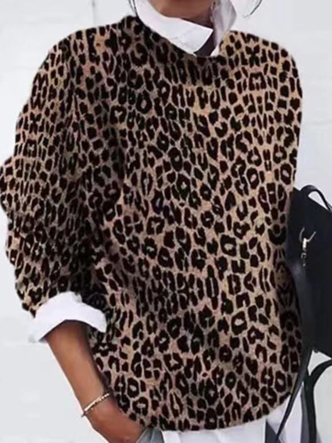 Casual Floral Crew Neck Sweatshirt