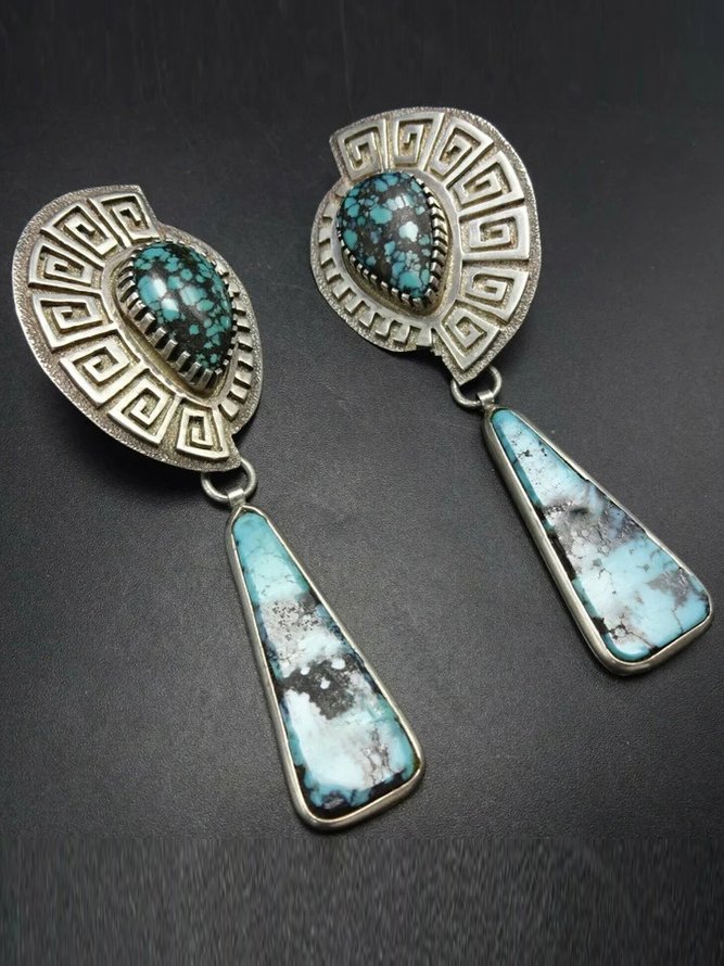 Boho Textured Triangle Earrings
