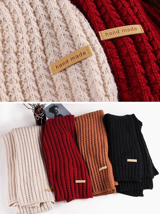 Women Minimalist Twist Knitted Warmth Plain Scarf