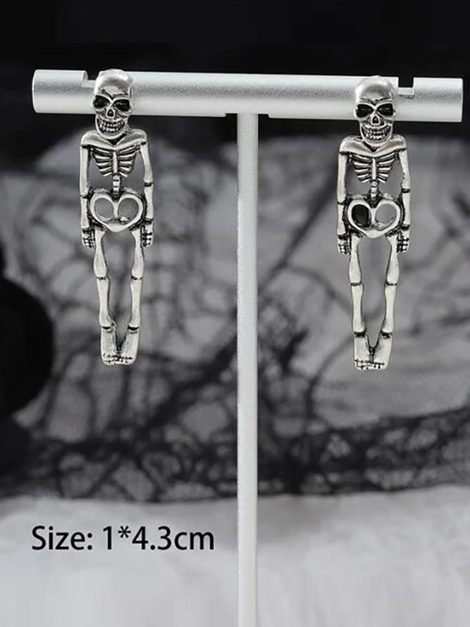 Halloween Skeleton Skeleton Simulation Human Skeleton Detachable Earrings Ghost Groom Bride Couple Human Earrings