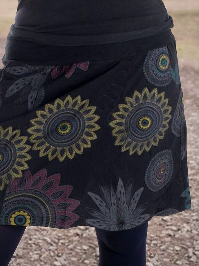 Loose Casual Floral Skirt