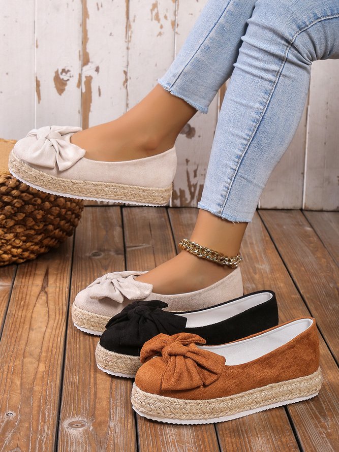 Bow Vacation Platform Espadrille Shoes