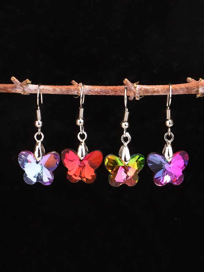 Butterfly Crystal Party Dangle Earrings