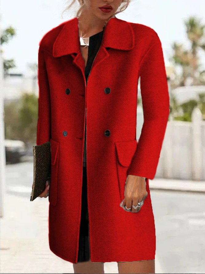 Plain Loose Casual Others Coat