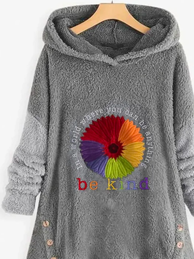 Plus size Hoodie Casual Text Letters Hoodie