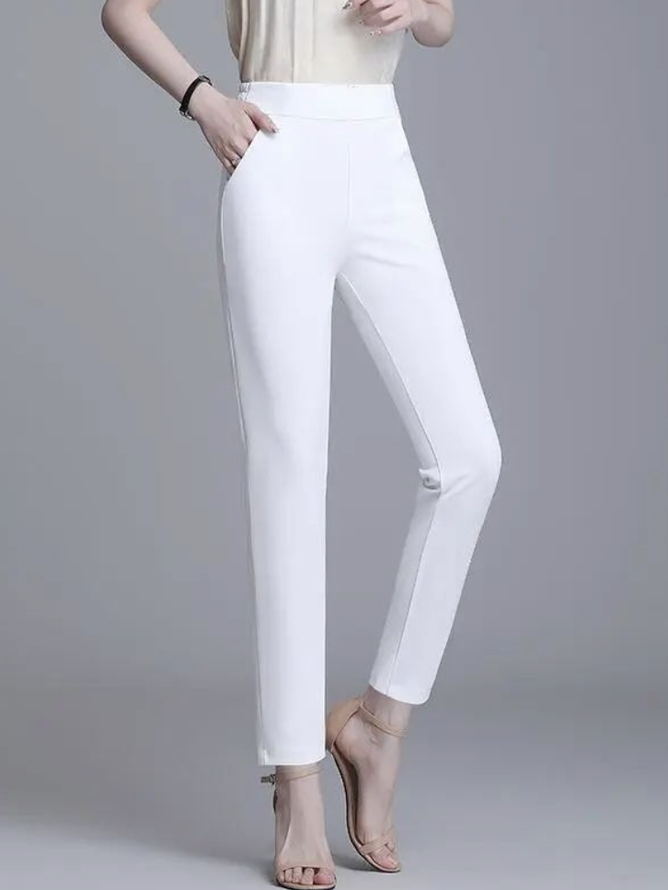 Plain Casual Pockets Pants