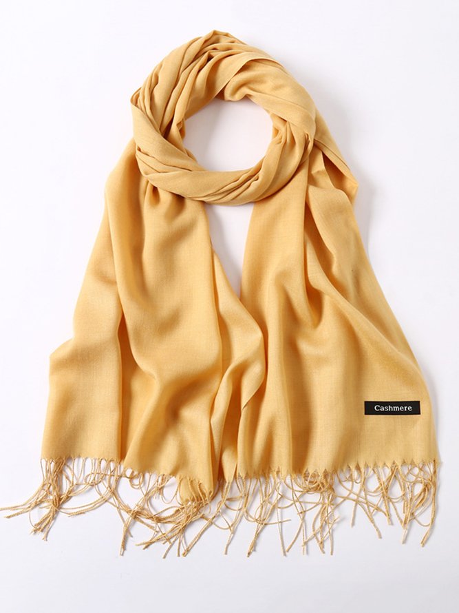 Women Minimalist Fringe Warmth Scarf