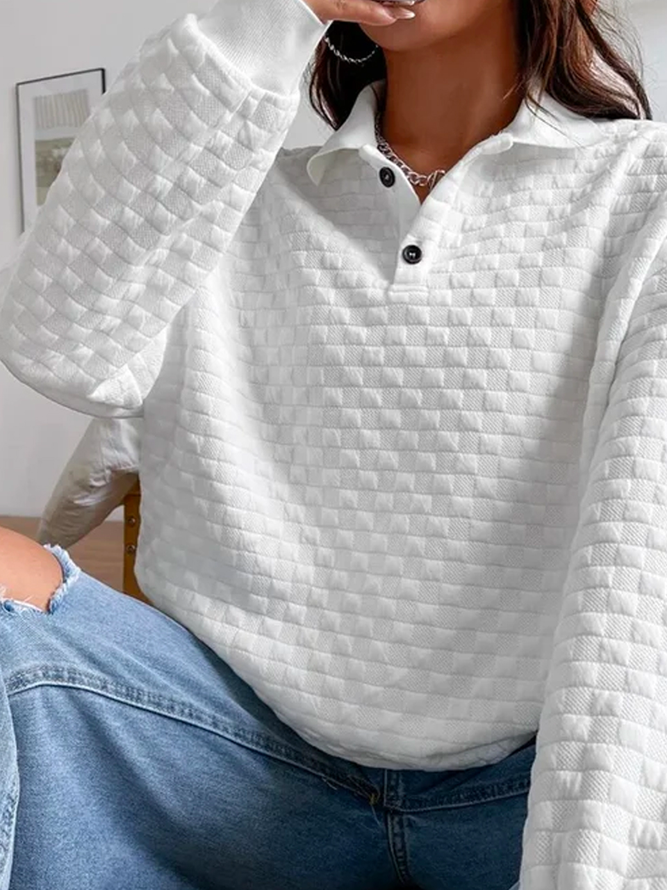 Plus size Casual Loose Shawl Collar Sweatshirt