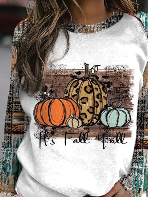 Halloween Crew Neck Casual Sweatshirt