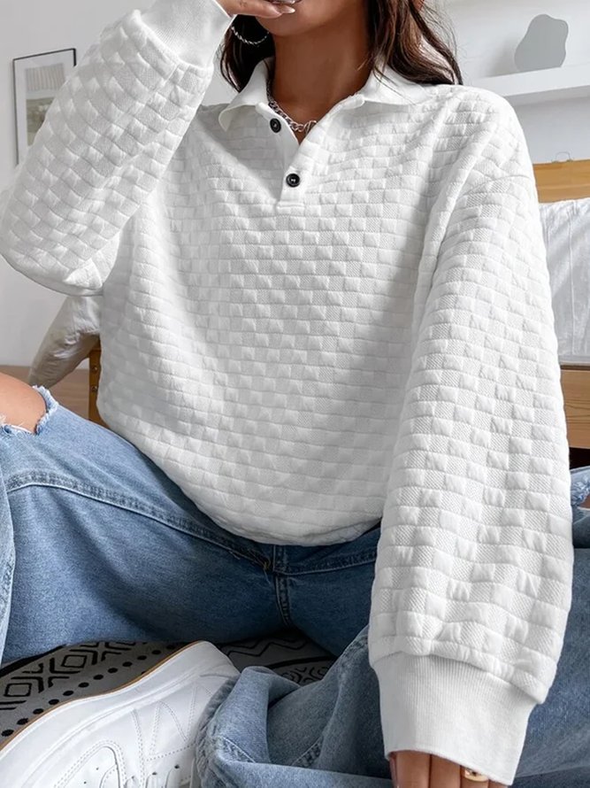 Plus size Casual Loose Shawl Collar Sweatshirt