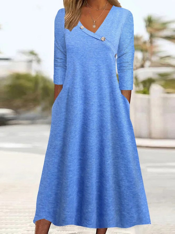 Jersey Casual Asymmetrical Regular Fit Dress