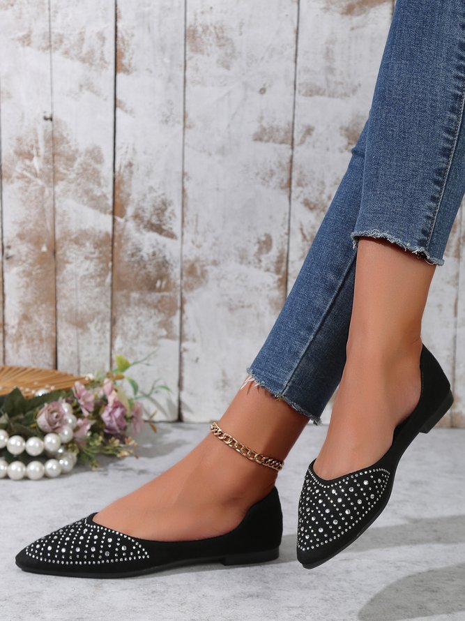 Rhinestone Irregular Fashion Shallow Shoes