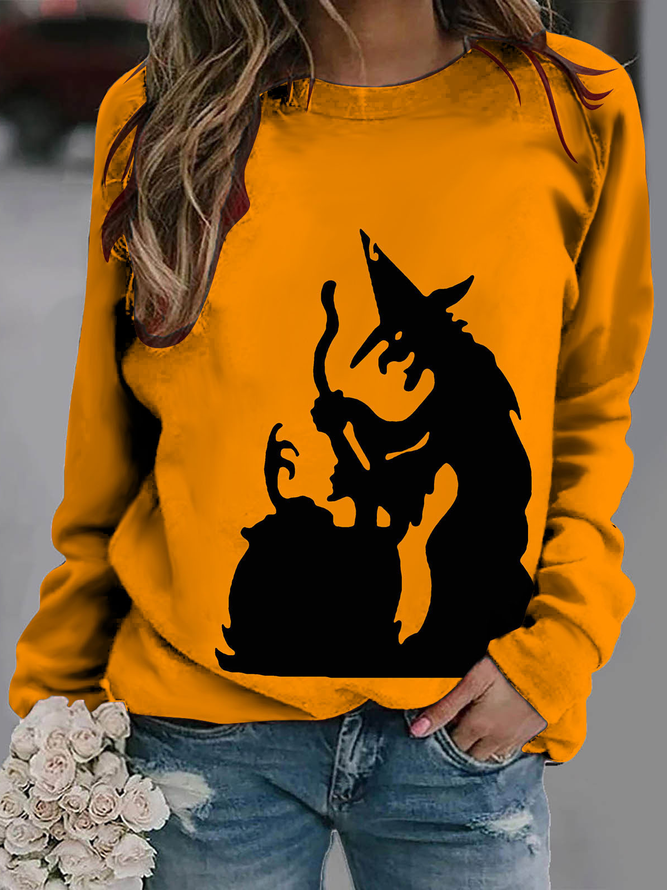 Halloween Crew Neck Casual Sweatshirt
