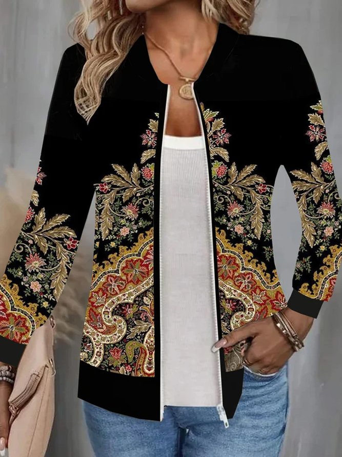 Plus Size Casual Nationality/Ethnic Jacket