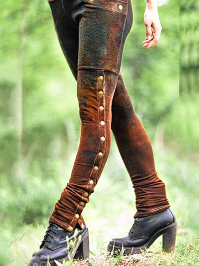 Plain Ethnic Cotton-Blend Tight Legging