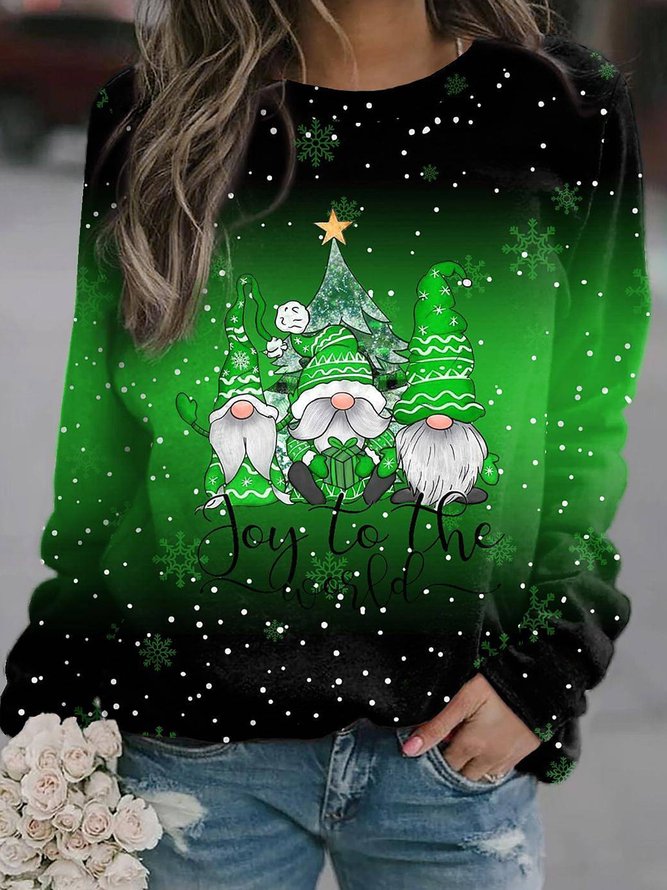 Christmas Casual Loose Crew Neck Long Sleeve H-Line Xmas Sweatshirt