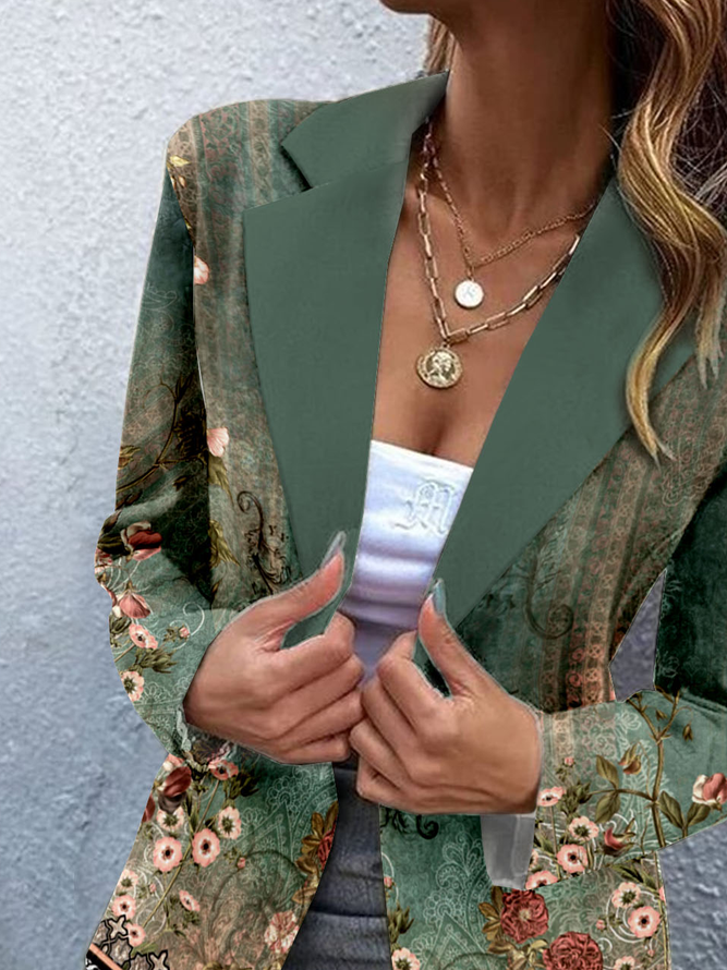 Casual Floral Loose Blazer