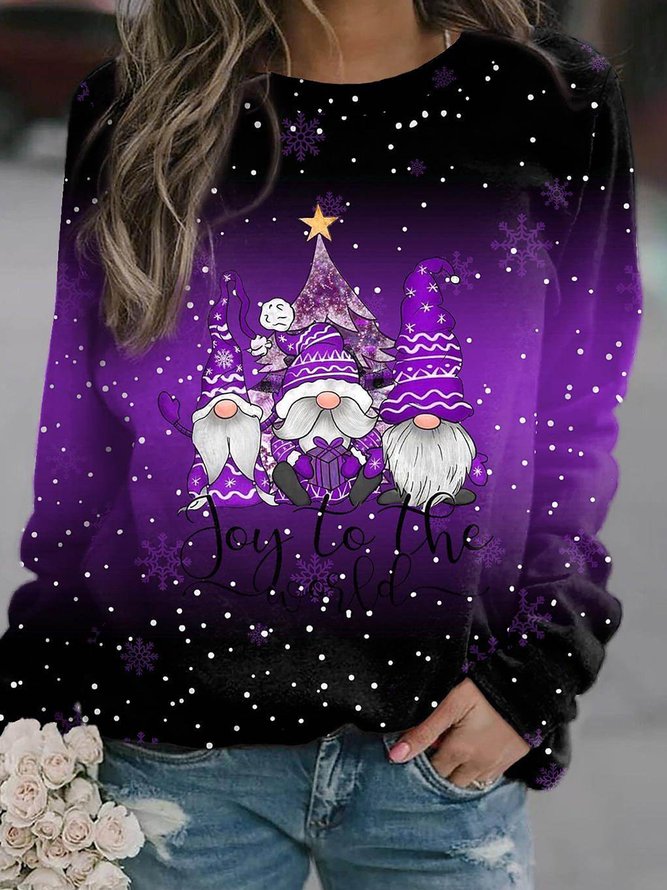 Christmas Casual Loose Crew Neck Long Sleeve H-Line Xmas Sweatshirt