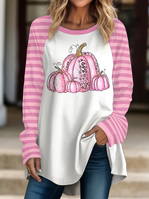 Crew Neck Casual Halloween T-Shirt