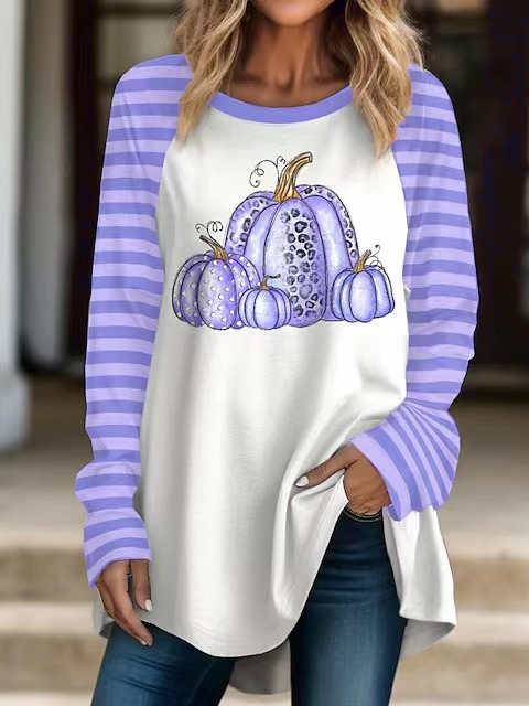 Crew Neck Casual Halloween T-Shirt