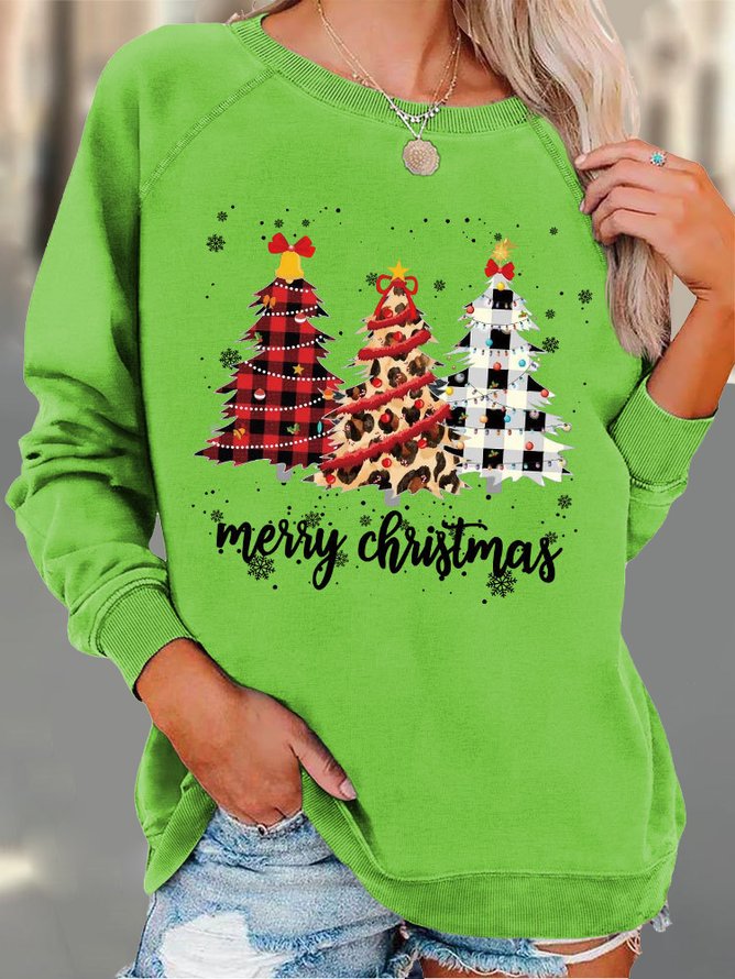 Crew Neck Casual Knitted Christmas Sweatshirt