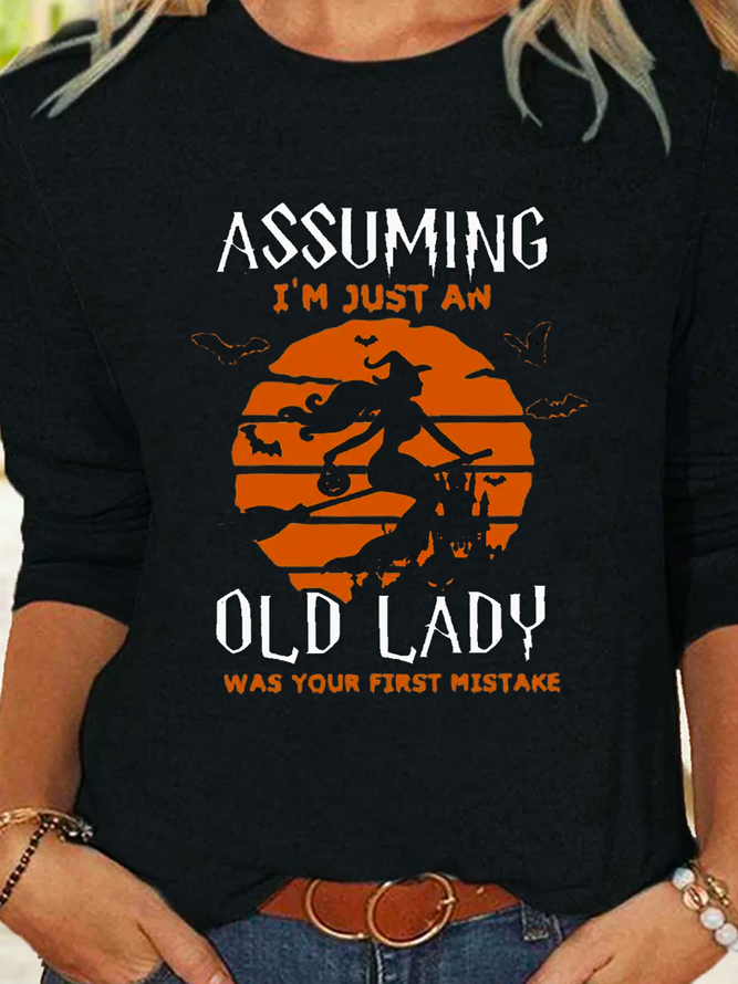 Plus size Crew Neck Halloween Casual T-Shirt