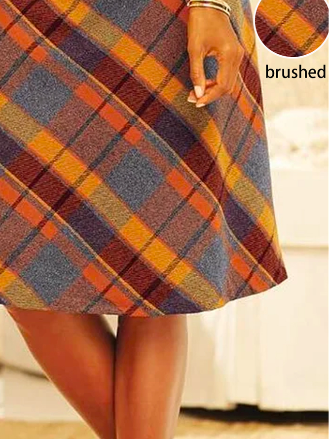 Loose Casual Plaid Skirt