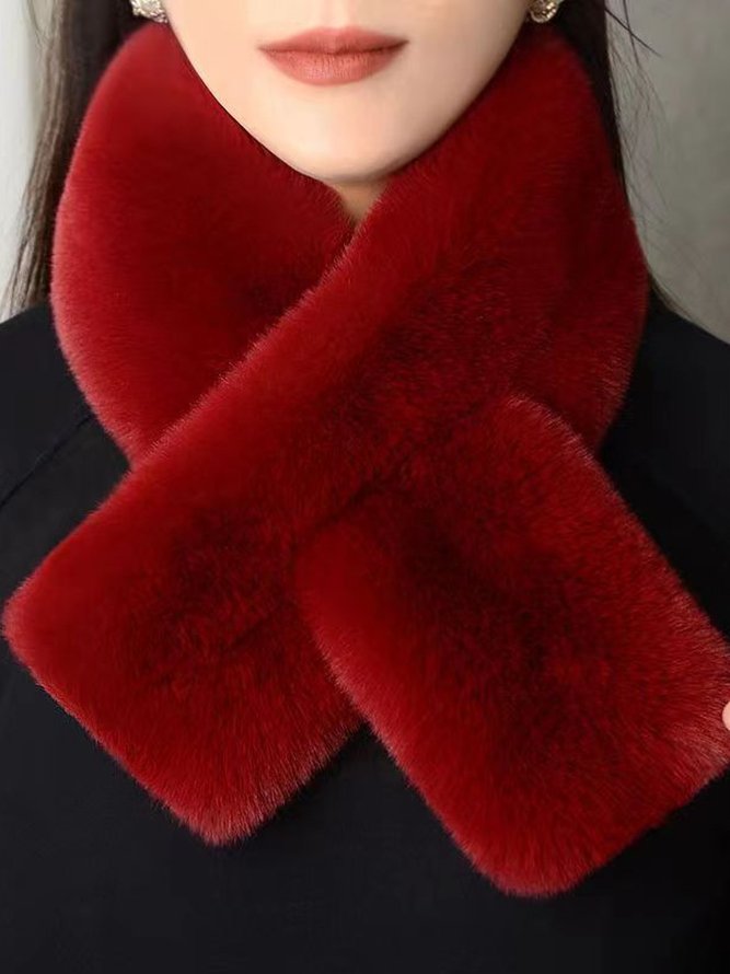 Imitation rabbit fur scarf autumn and winter fur scarf student plush scarf winter women's pullover to prevent cold outdoor