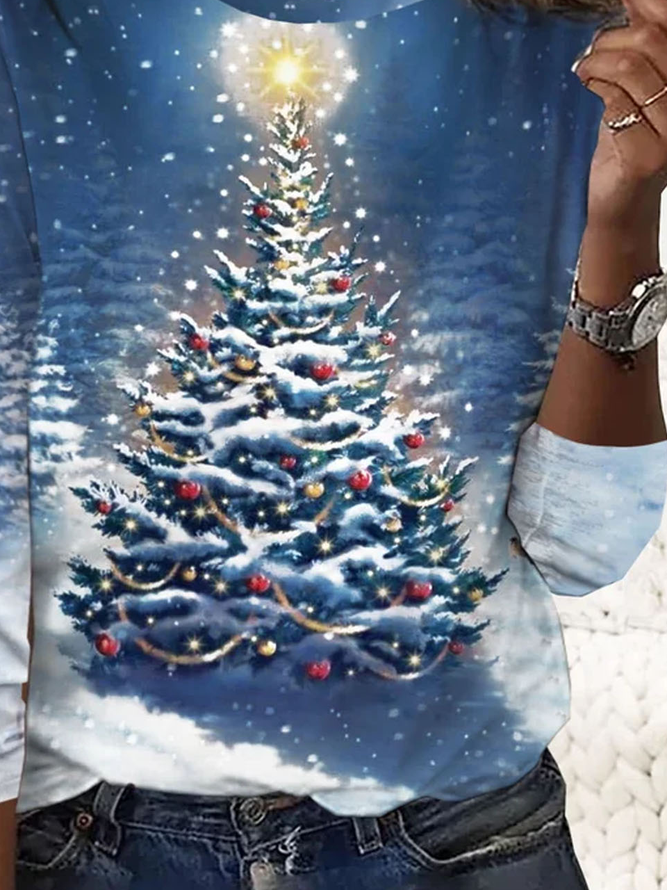 Plus Size Casual Christmas T-Shirt
