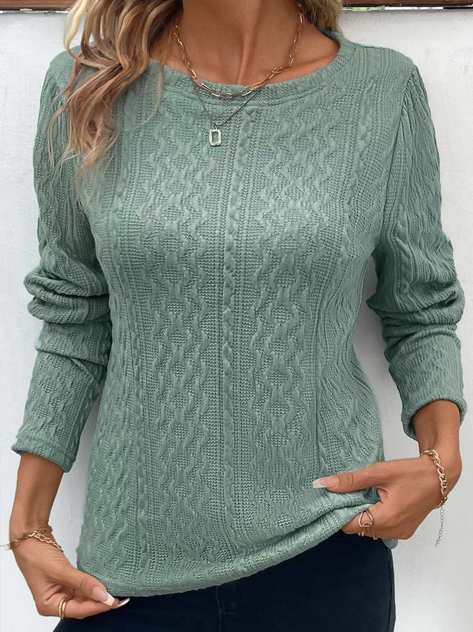Crew Neck Loose Plain Casual T-Shirt